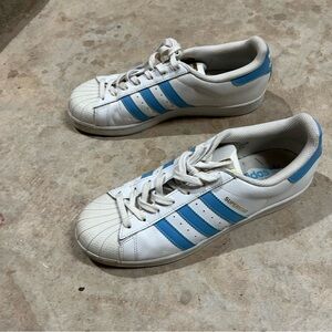 Adidas superstar light blue sneakers 9.5 mens